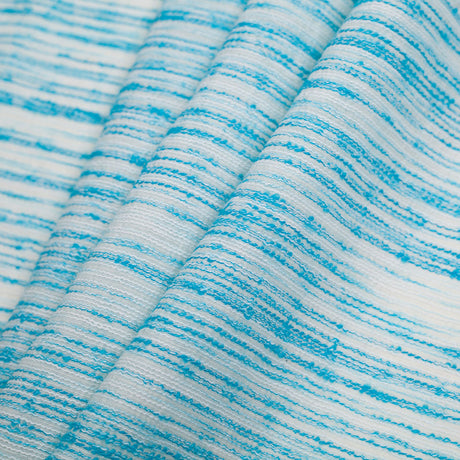 Turquoise/White Textural Striated Cotton Blend