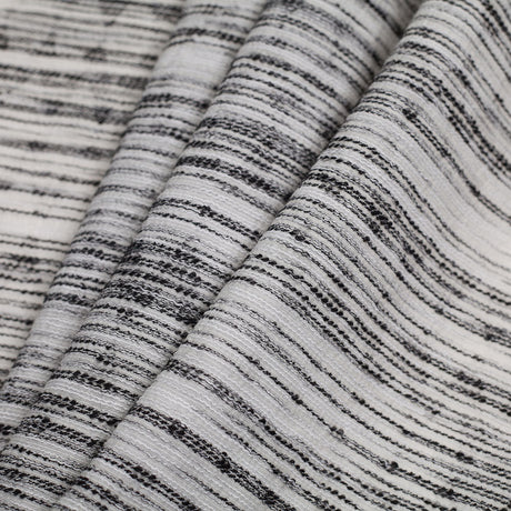 Black/White Textural Striated Cotton Blend