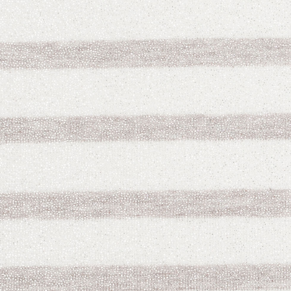 Oyster/Brown Gray Metallic Striped Cotton Jersey Knit