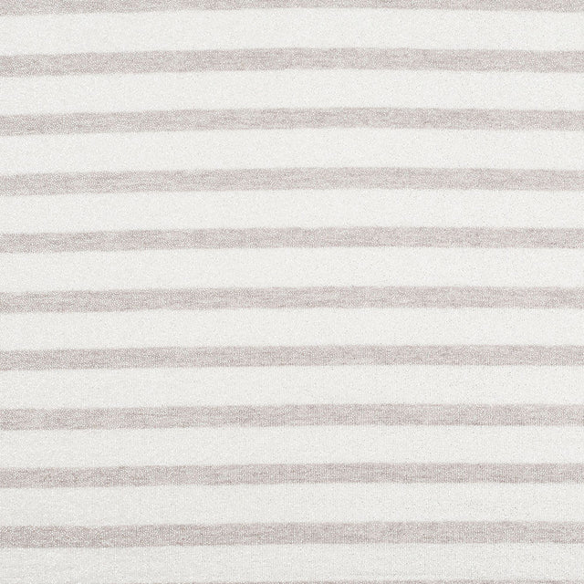 Oyster/Brown Gray Metallic Striped Cotton Jersey Knit