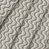 Black/Beige Geometric Zig-Zag Blended Polyester Woven