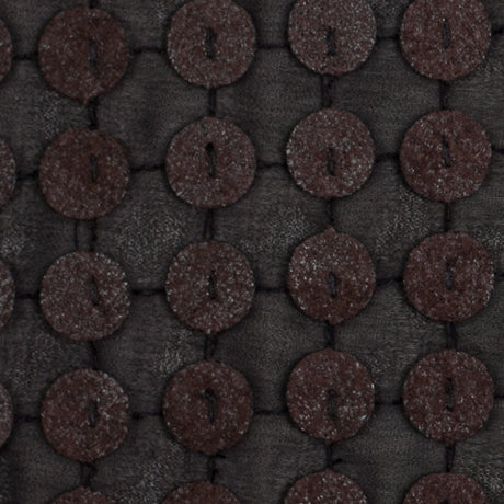 Black and Brown Circular Sequined Novelty Polyester Woven