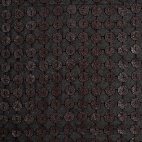 Black and Brown Circular Sequined Novelty Polyester Woven