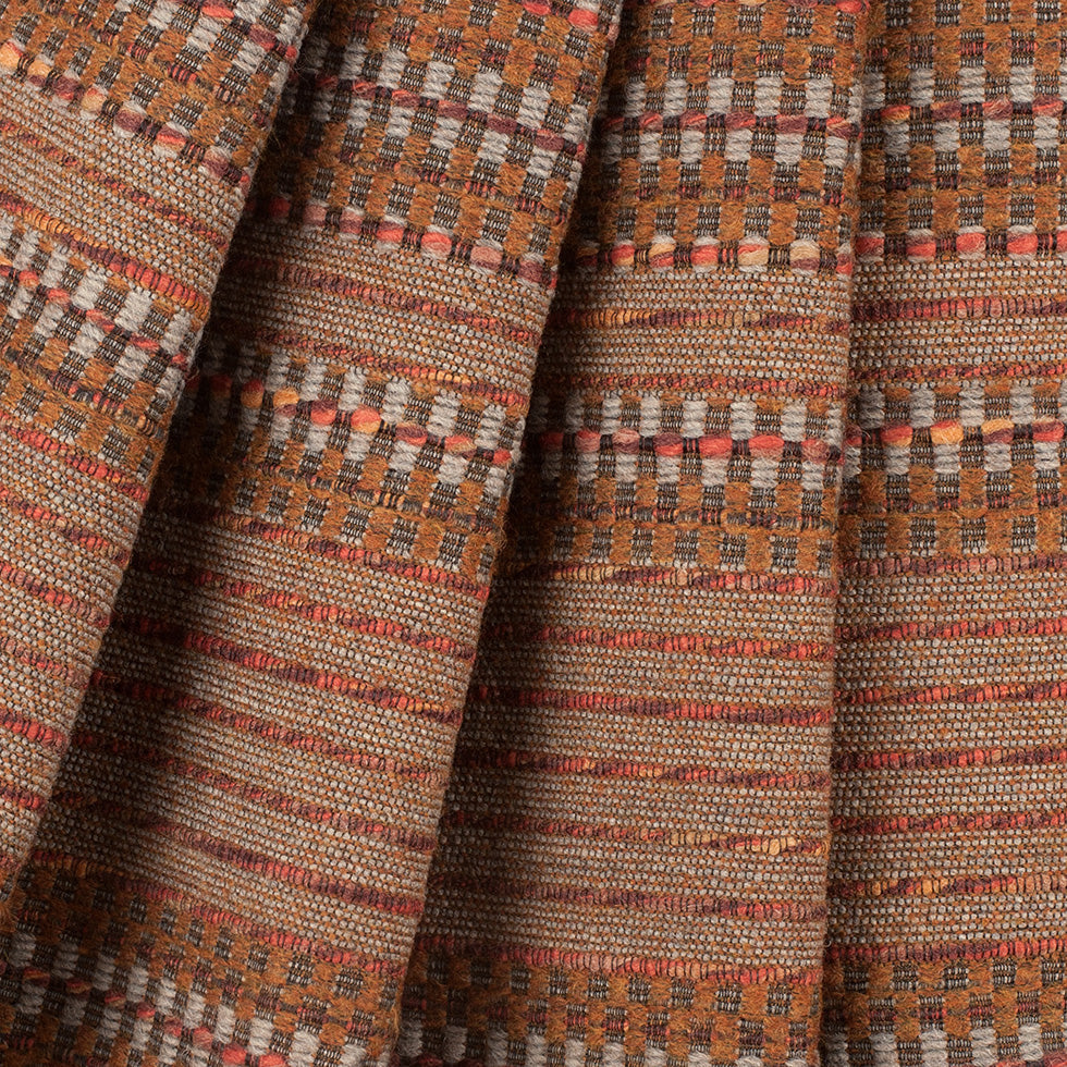 Rust Dimensional Stripes Blended Wool Tweed