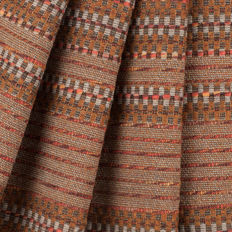 Rust Dimensional Stripes Blended Wool Tweed