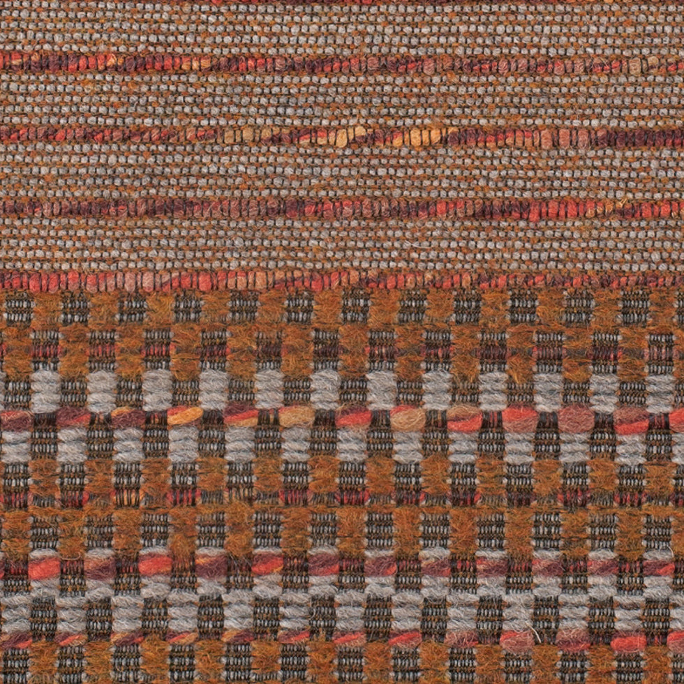 Rust Dimensional Stripes Blended Wool Tweed