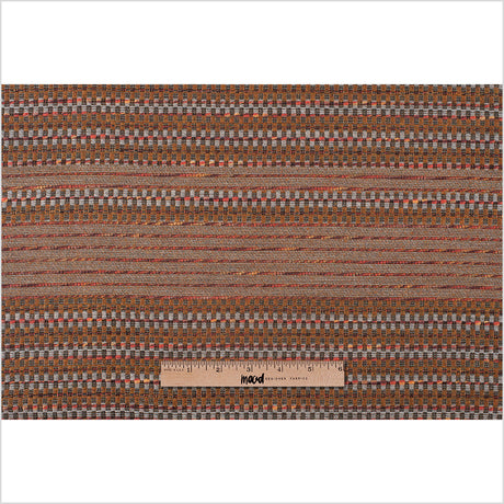 Rust Dimensional Stripes Blended Wool Tweed