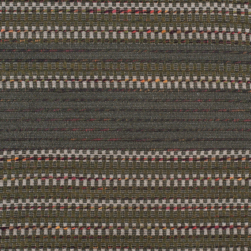 Olive Dimensional Stripes Blended Wool Tweed
