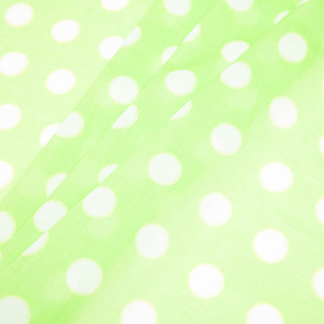 Cotton Voile - Lime Green Polka Dots