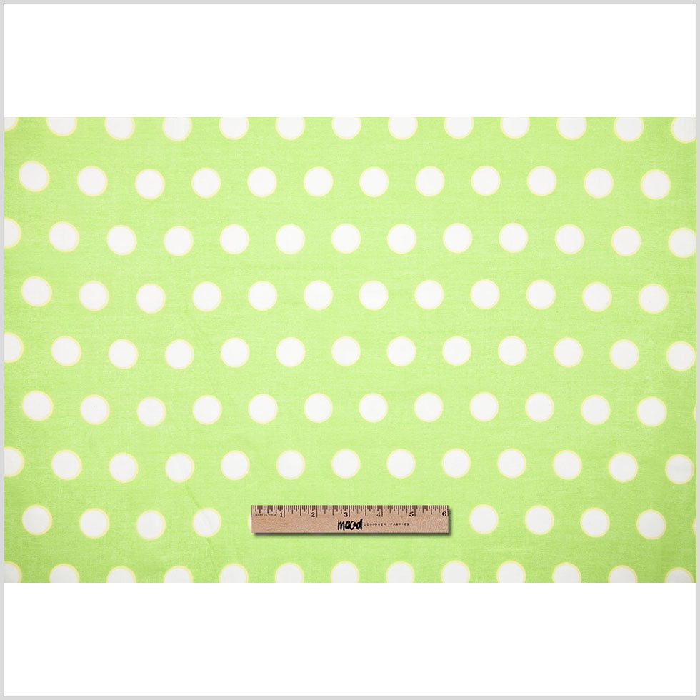 Cotton Voile - Lime Green Polka Dots