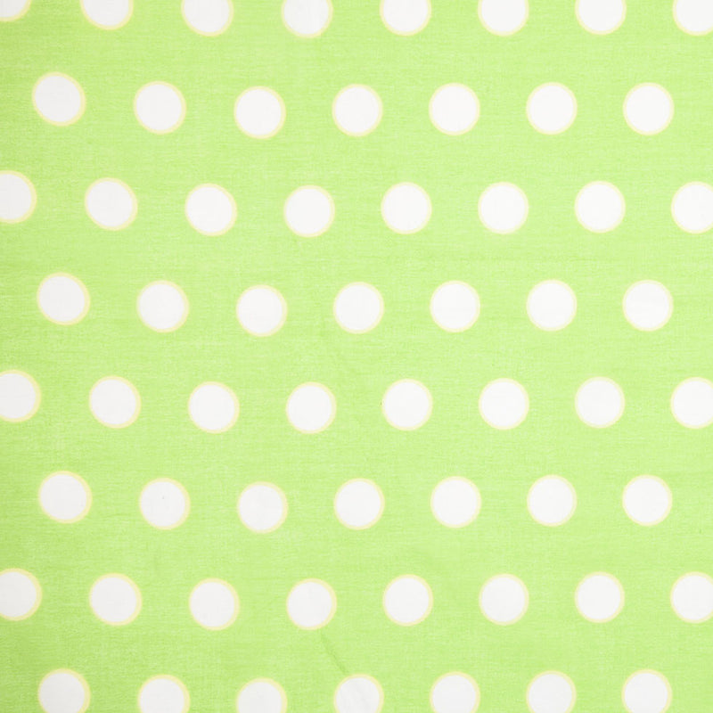 Cotton Voile - Lime Green Polka Dots