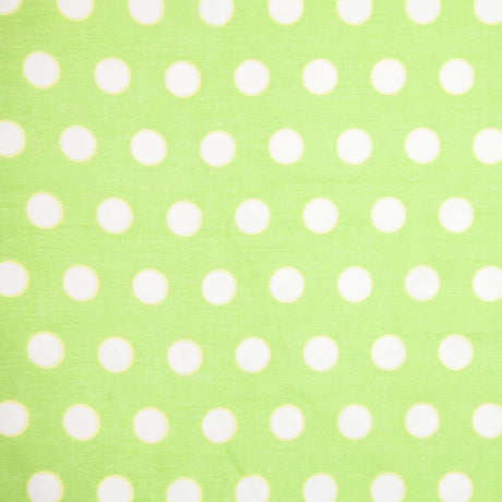 Cotton Voile - Lime Green Polka Dots