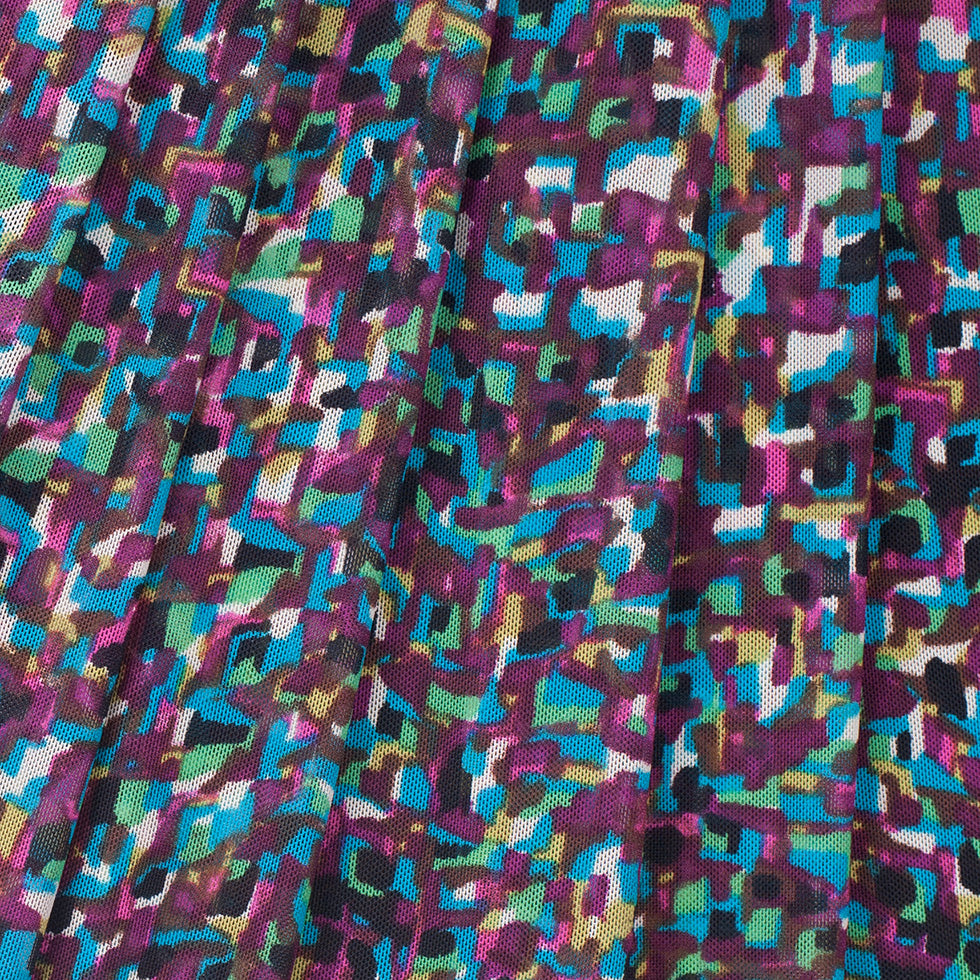 Multicolor Blended Cotton Stretch Mesh