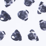 Black/White Digitally Printed Pugs Stretch Neoprene/Scuba Knit