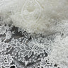 1 Yard Sophisticated Corded Bridal Lace Fabric Embroidered on 100% Polyester Net Mesh White