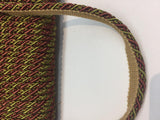 Green With Rust Trim Rope With Gimp Upholstery Fabric - Green With Rust Trim, 3/4" Width (10 Yards)