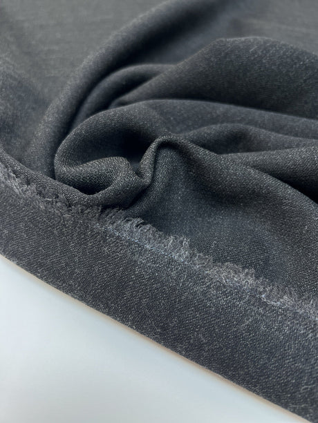 Italian Wool Fabric Gray Black