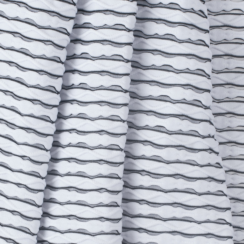 Black and White Rippled Jersey Knit