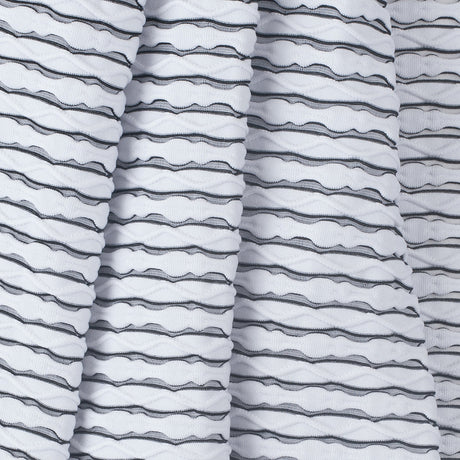 Black and White Rippled Jersey Knit