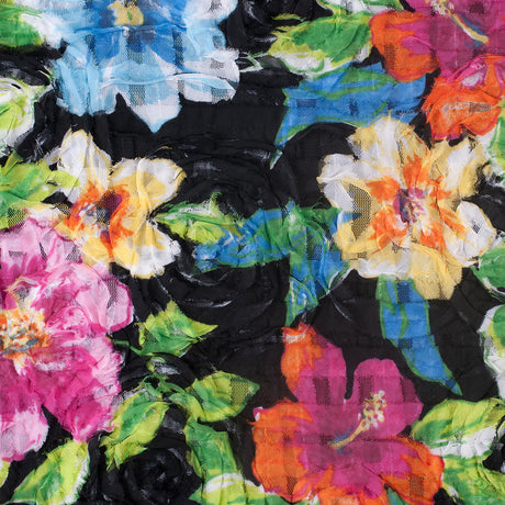 Black Multicolored Textural Polyester Netting