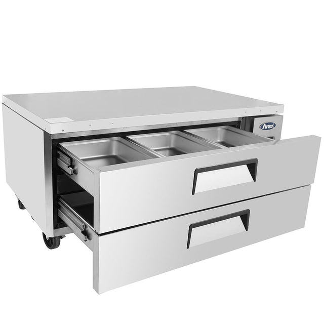 Atosa MGF8450GR Side Mount Refrigerated Chef Base 48-13/32"W X 32-1/16"D X 26-19/32"H - 7.7 Cu. Ft.
