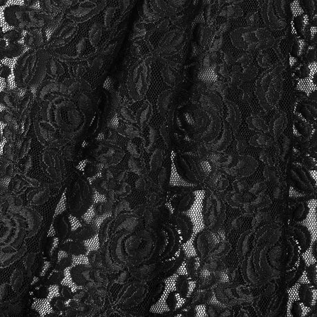 Black Rosette Lace Mesh