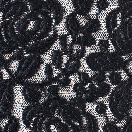 Black Rosette Lace Mesh