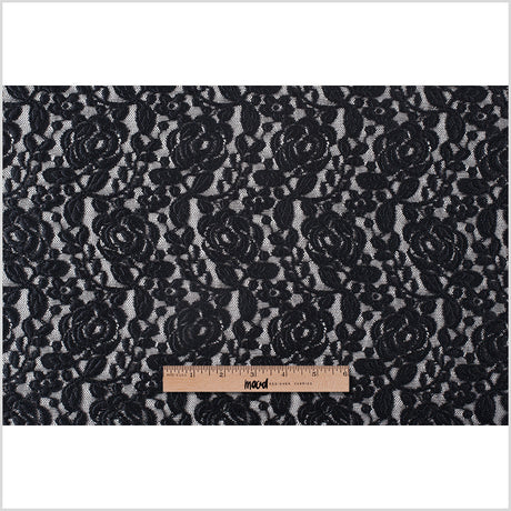 Black Rosette Lace Mesh