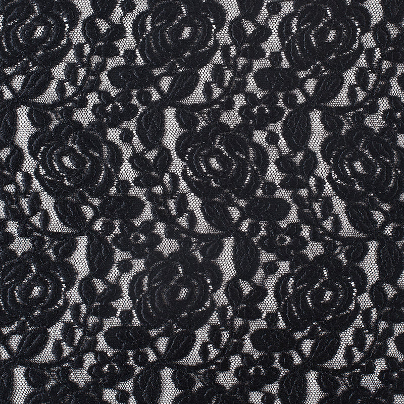 Black Rosette Lace Mesh