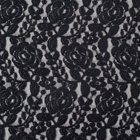 Black Rosette Lace Mesh