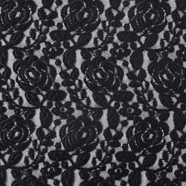 Black Rosette Lace Mesh