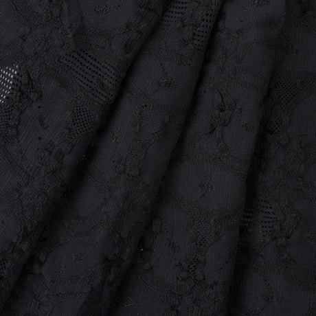 Black Polyester Blended Raschel Knit