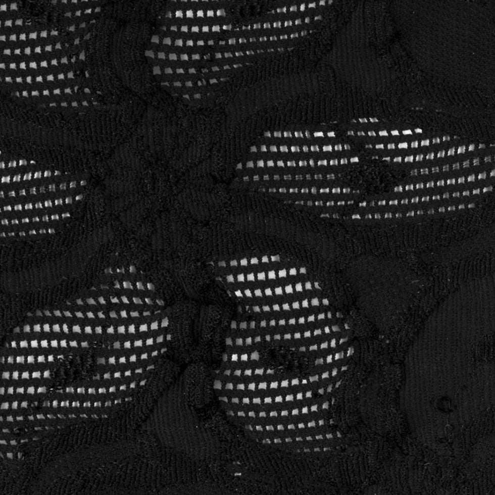Black Polyester Blended Raschel Knit