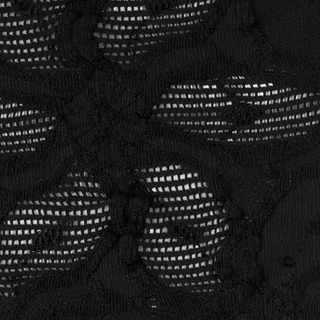 Black Polyester Blended Raschel Knit