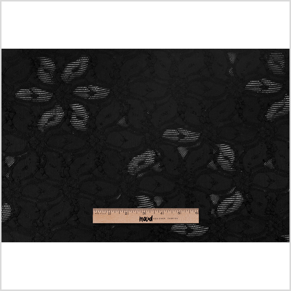 Black Polyester Blended Raschel Knit