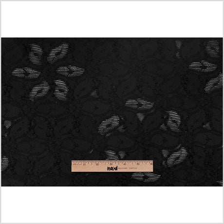 Black Polyester Blended Raschel Knit
