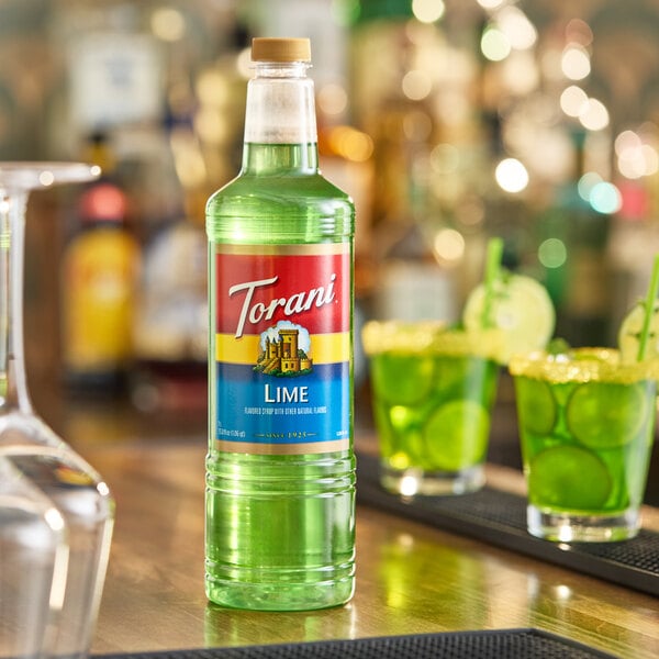 Torani Lime Flavoring / Fruit Syrup Plastic Bottle 1 Liter - 6/Case