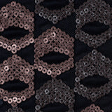 Dusty Rose/Pale Black Sequined Netting