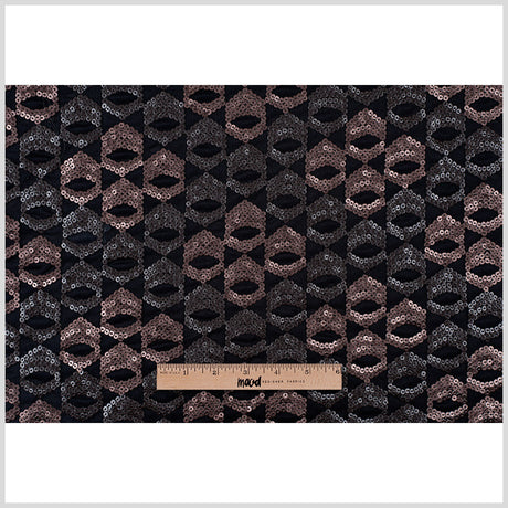 Dusty Rose/Pale Black Sequined Netting
