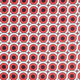Poppy Red Geometric Stretch Cotton Woven