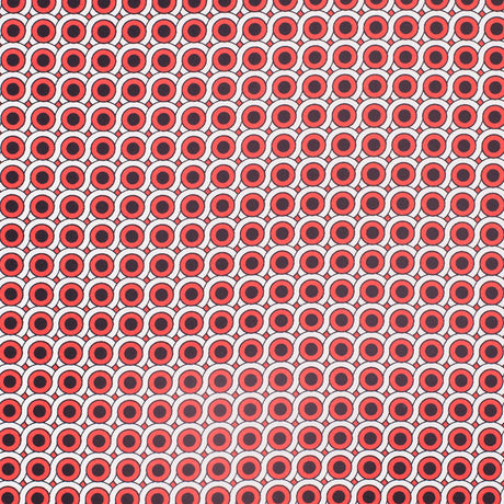 Poppy Red Geometric Stretch Cotton Woven