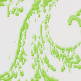 Lime Green and White Abstract Scroll Cotton Sateen Woven