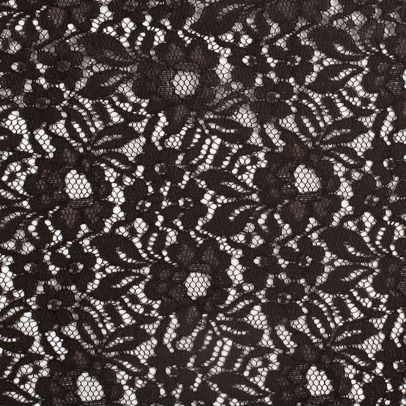 Re-Embroidered Lace - Dark Brown Floral