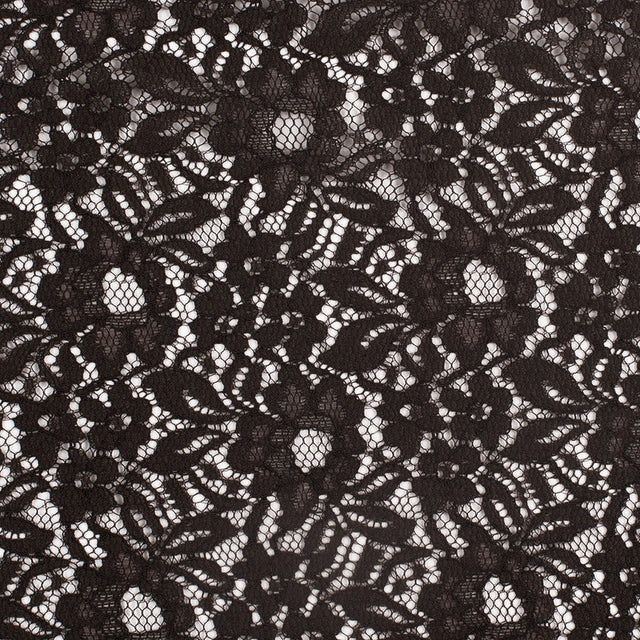 Re-Embroidered Lace - Dark Brown Floral