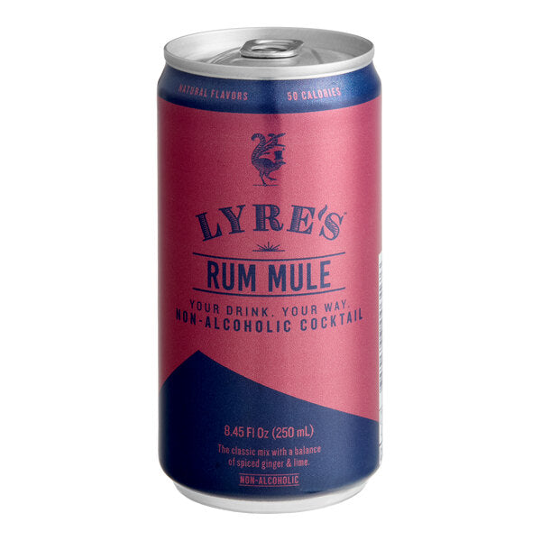 Lyre's Rum Mule Non-Alcoholic Mocktail 250 mL Can - 24/Case
