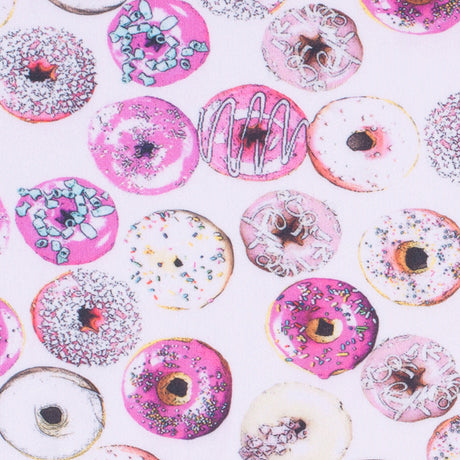 Strawberry Donuts Digitally Printed on Neoprene/Scuba Knit