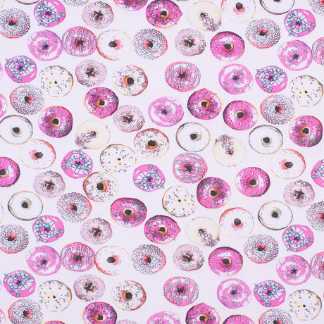 Strawberry Donuts Digitally Printed on Neoprene/Scuba Knit