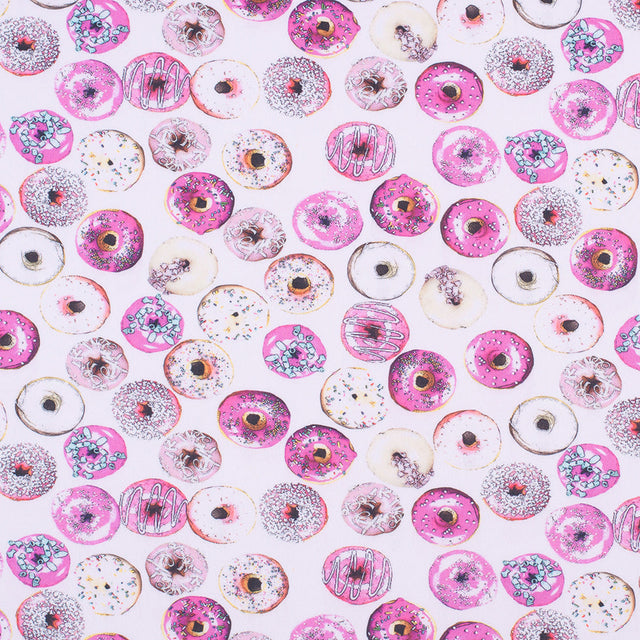 Strawberry Donuts Digitally Printed on Neoprene/Scuba Knit