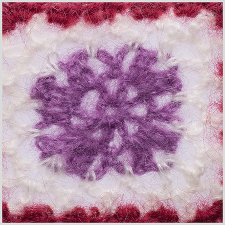 Red/White/Orchid Squares Crochet Lace Trim