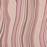 Pink Multicolor Striped Crinkled Silk Chiffon